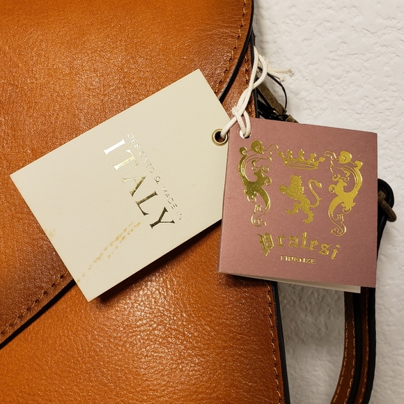 Pratesi Firenze Brown Italian Leather Crossbody Purse - Picture 4 of 7